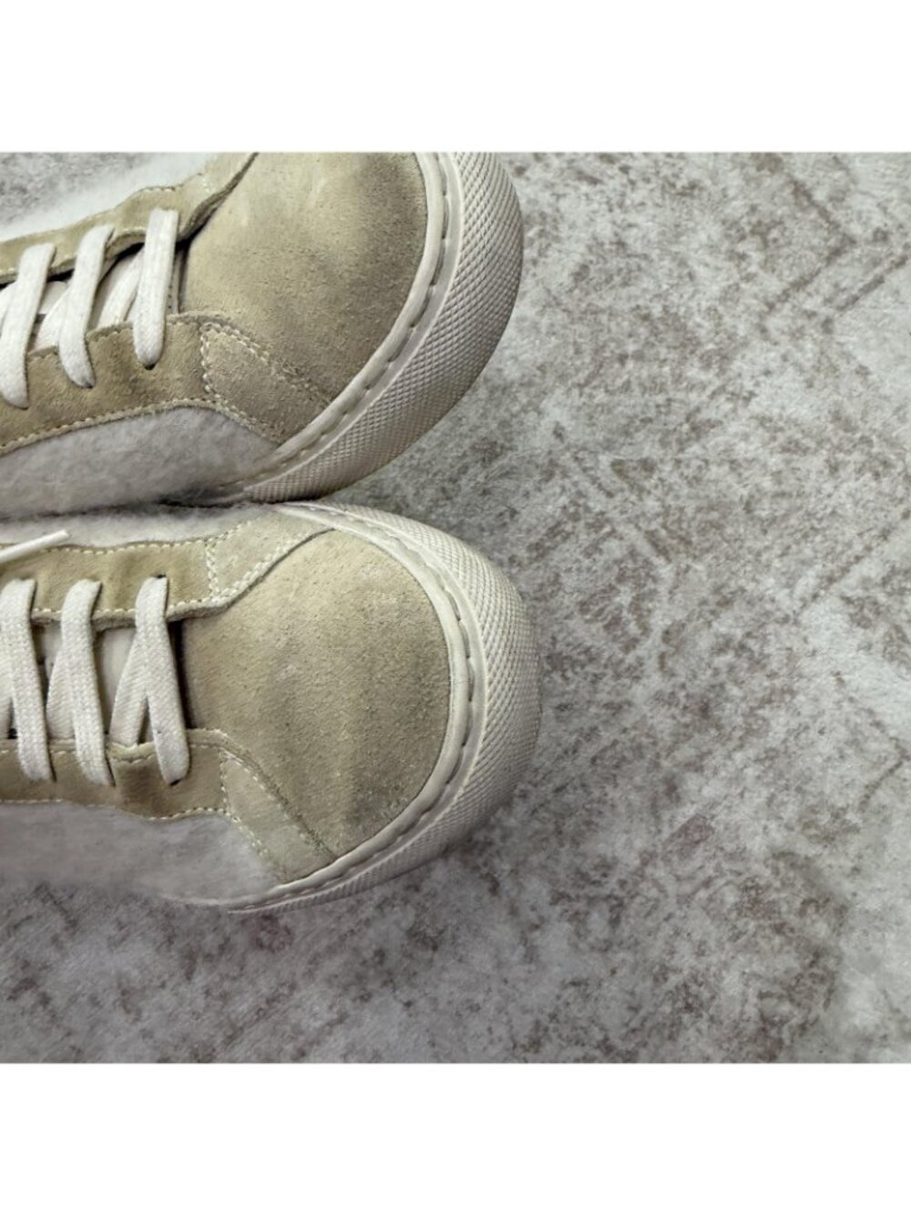 Common Projects Shoes Womens Size 6.5 Beige Suede Wool Low Top Sneakers 6079 - Picture 9 of 15